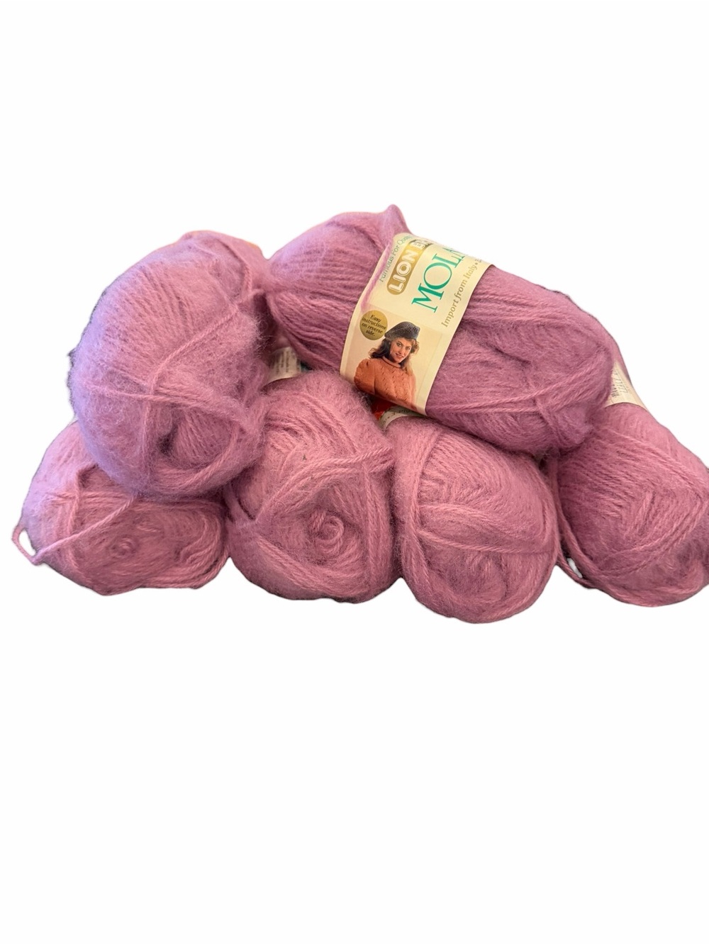 Mohair Style Lion Brand Molaine 3 Ply Lavender 83183 6 Skeins Total 8.6 Oz NEW